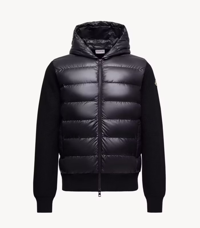 Cardigan zippé matelassé en laine