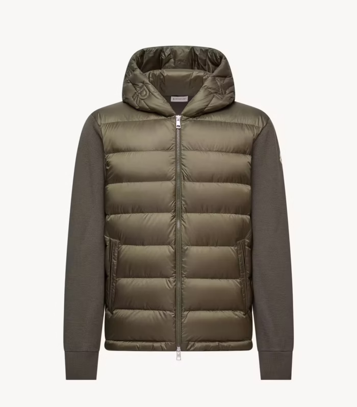 Cardigan zippé matelassé en laine