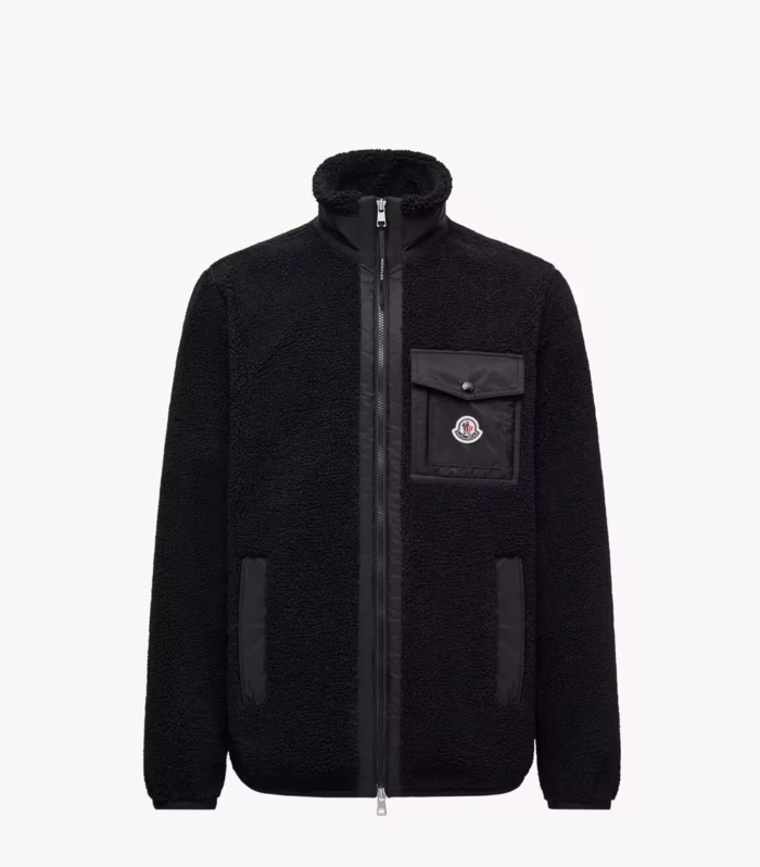 Sweat zippé en teddy avec poche